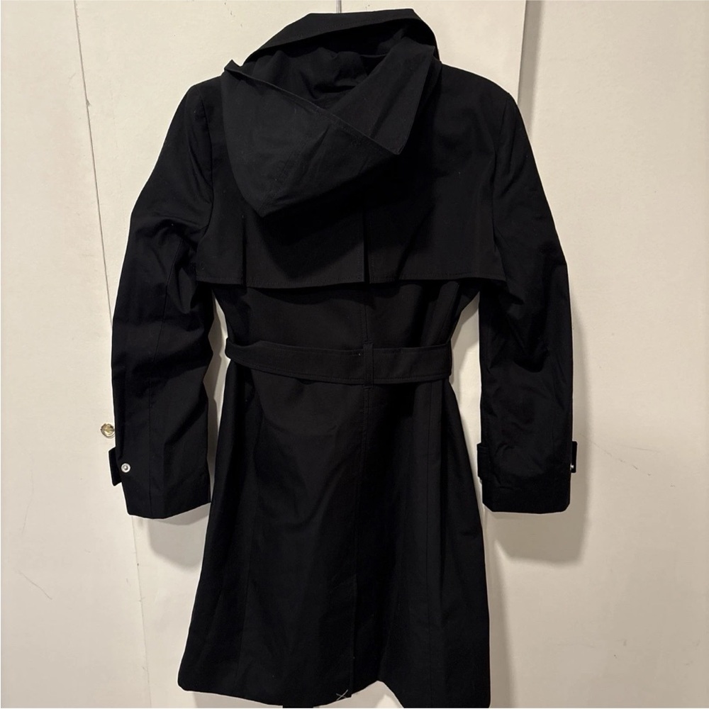 NWT J.Crew New Icon Trench Coat Black Hooded Hood Belt Jacket - Picture 5 of 9